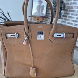 Vintage Camel Leather Bag