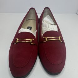 Bally Anya Red Suede Loafers Size 5.5M