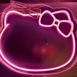 New! Hello Kitty Neon Mirror USB-Powered with Dimmable LED in Pink 🩷