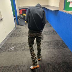 Camouflage Stacked Jeans Ripped  $60