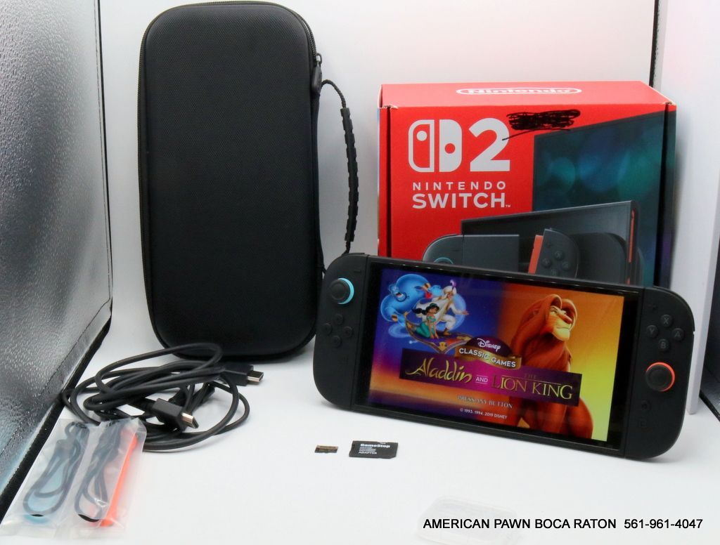 Nintendo Switch 2 Handheld Console Black w/Case/Controllers/Dock/ 256GB Memory card Used