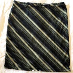 Express Black and Green striped Skirt