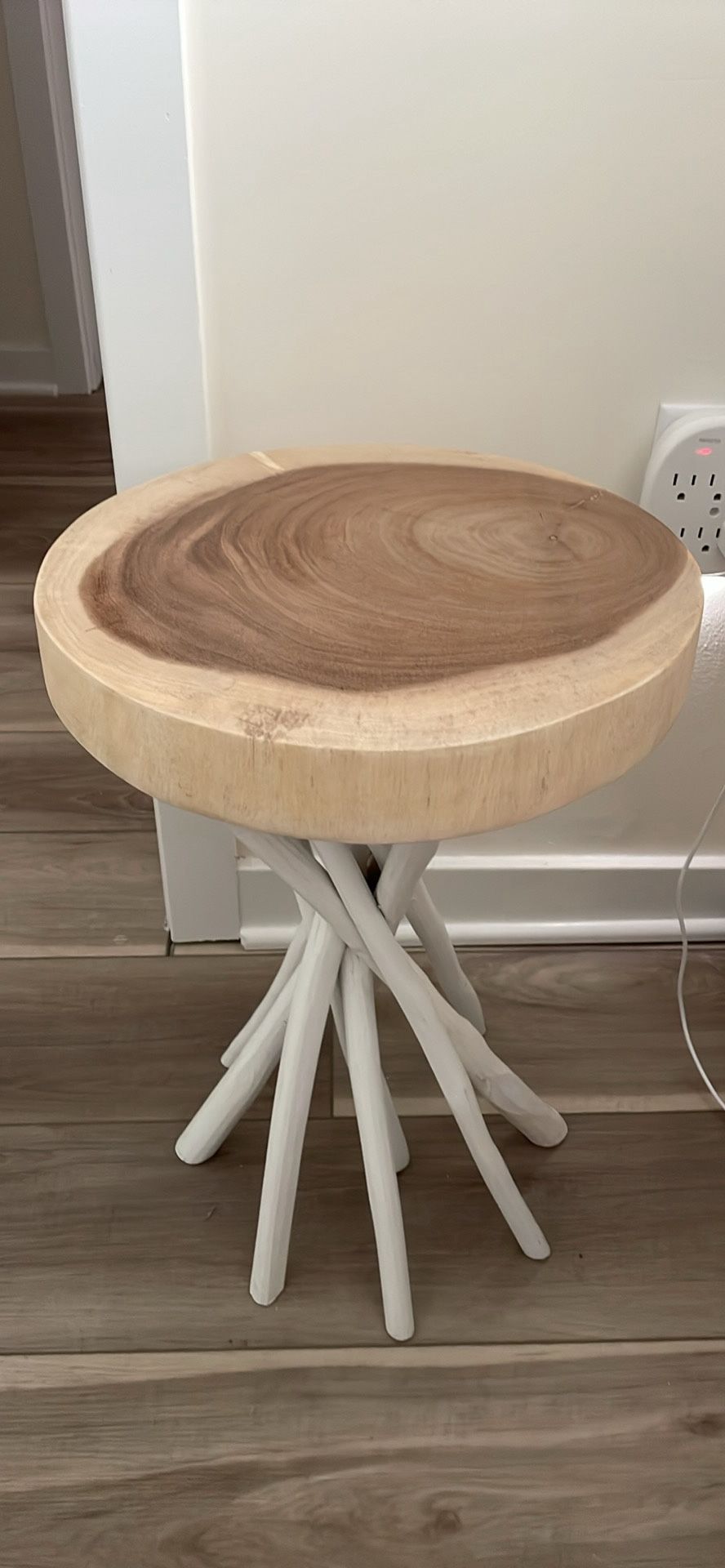 Natural Wood Decor Stool , Side Table