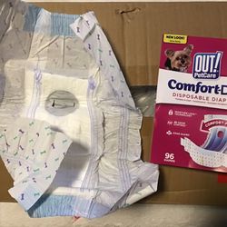 “OUT” Size XS/S Disposable DOG Diapers Box Of 96