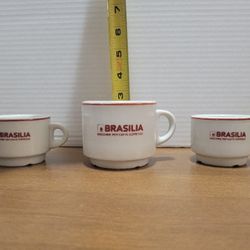 3 Vintage white porcelain espresso cup Brasilia Macchine Per Caffe Espresso