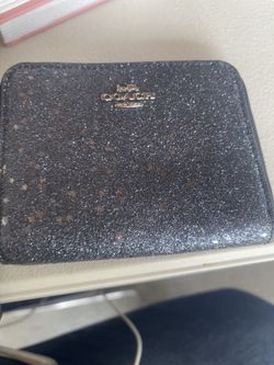 Coach Zip Around Wallet Navy Blue Glitter Star Print – Accordion Style