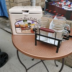 Farmhouse Mug Set With Storage Rack