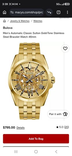 Classic Gold tone steel  46m watch