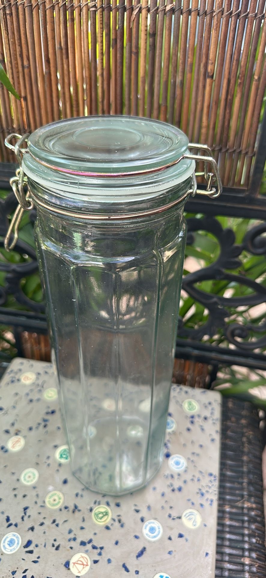13 in Glass Cylinder Jar with Latched Lid by Ashland Food Safe Storage for Dry Goods, Crafts & Coun