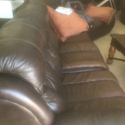 Brown Leather Sectional Couch
