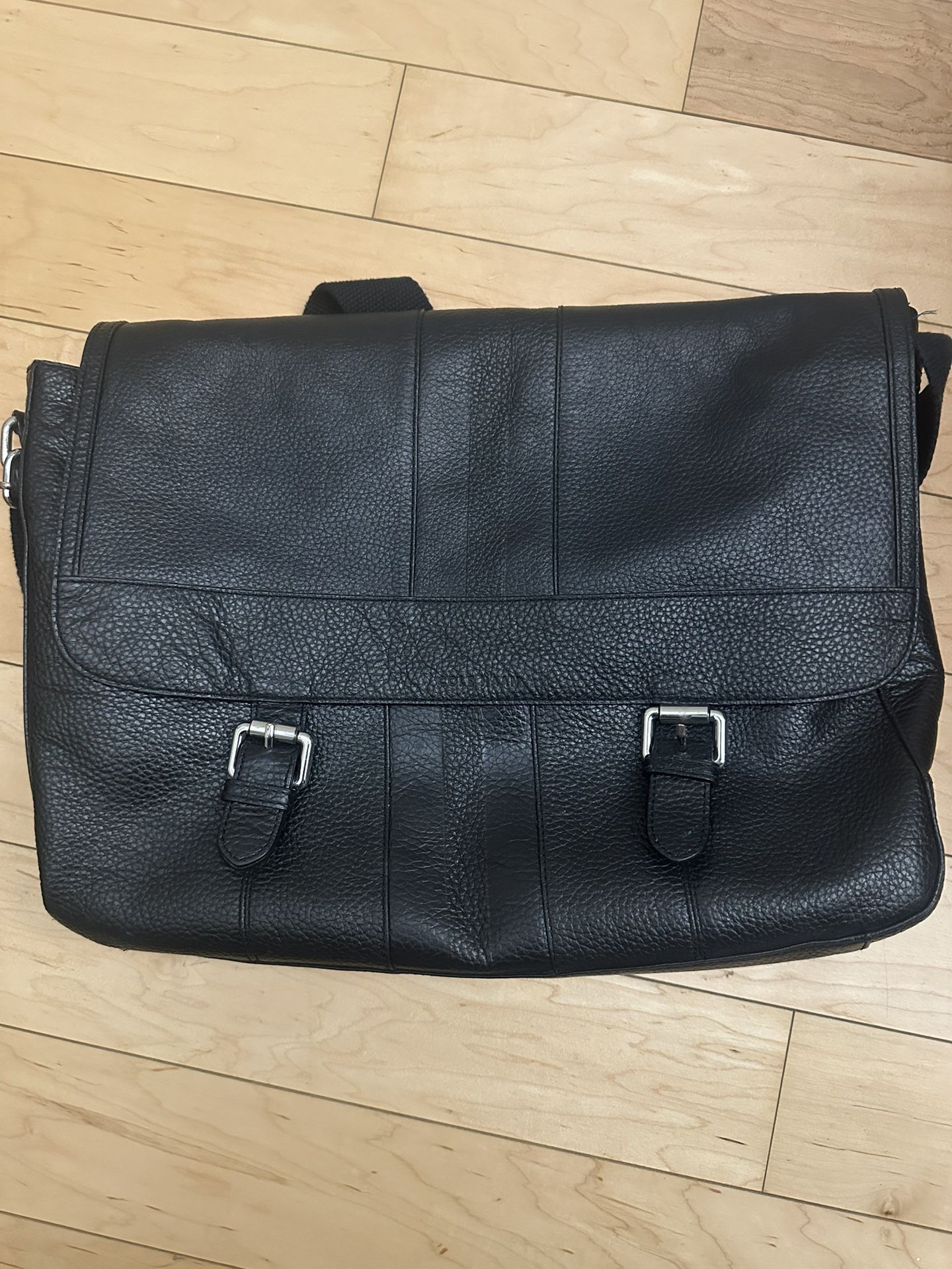 Men’s Black Leather Kohan Work Bag - Shoulder/Messenger Style