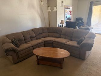 Comfortable brown sectional sofa