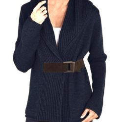 Soft Surroundings Shawl Collar Wool blend Cardigan Black