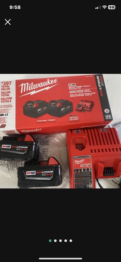 MILWAUKEE M18 BATTERYS 5.0 XC REDLITHIUM SET AND CHARGER NEW IN BOX $175 Firm YES FIRM NEW