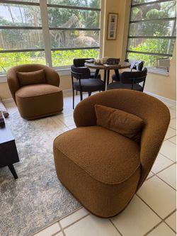 Melora 2-Pieces Boucle Swivel Barrel Accent Chair