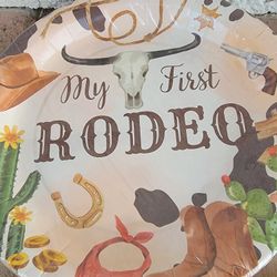 120PCS My First Rodeo birthday Party Wild West Dinnerware Party Decorations  1 year old 20 guests