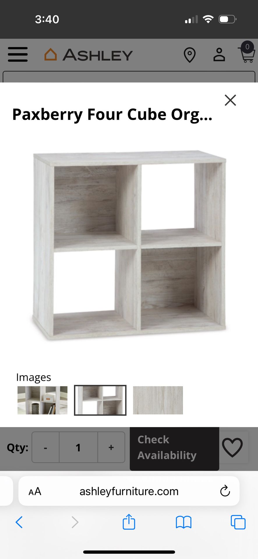 White Wash Cube Shelf
