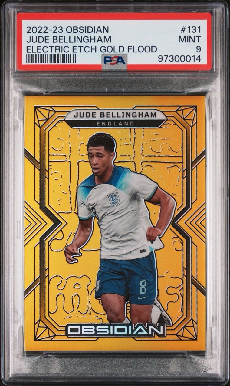2022 Obsidian Jude Bellingham Electric Etch Gold Flood /10 #131 PSA 9 England
