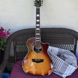 D'Angelico Premier Fulton Acoustic-Electric 12 String Guitar in the stunning Iced Tea Burst finish 