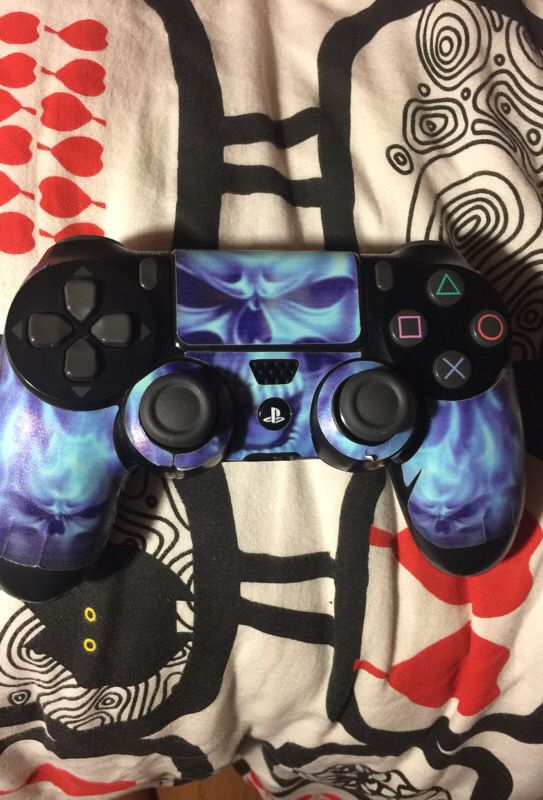 PS4 controller with skeleton sticker