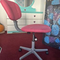 Pink Mesh Rolling Office Chair