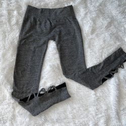 Women's Feathers Brand Fleece Lined Pants Gray Leggings Size Small/medium Jr’s 