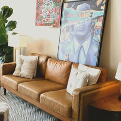 Mid-Century Modern leather Couch 