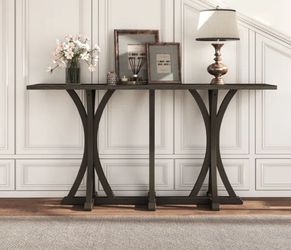 63” Console Table Solid Oak