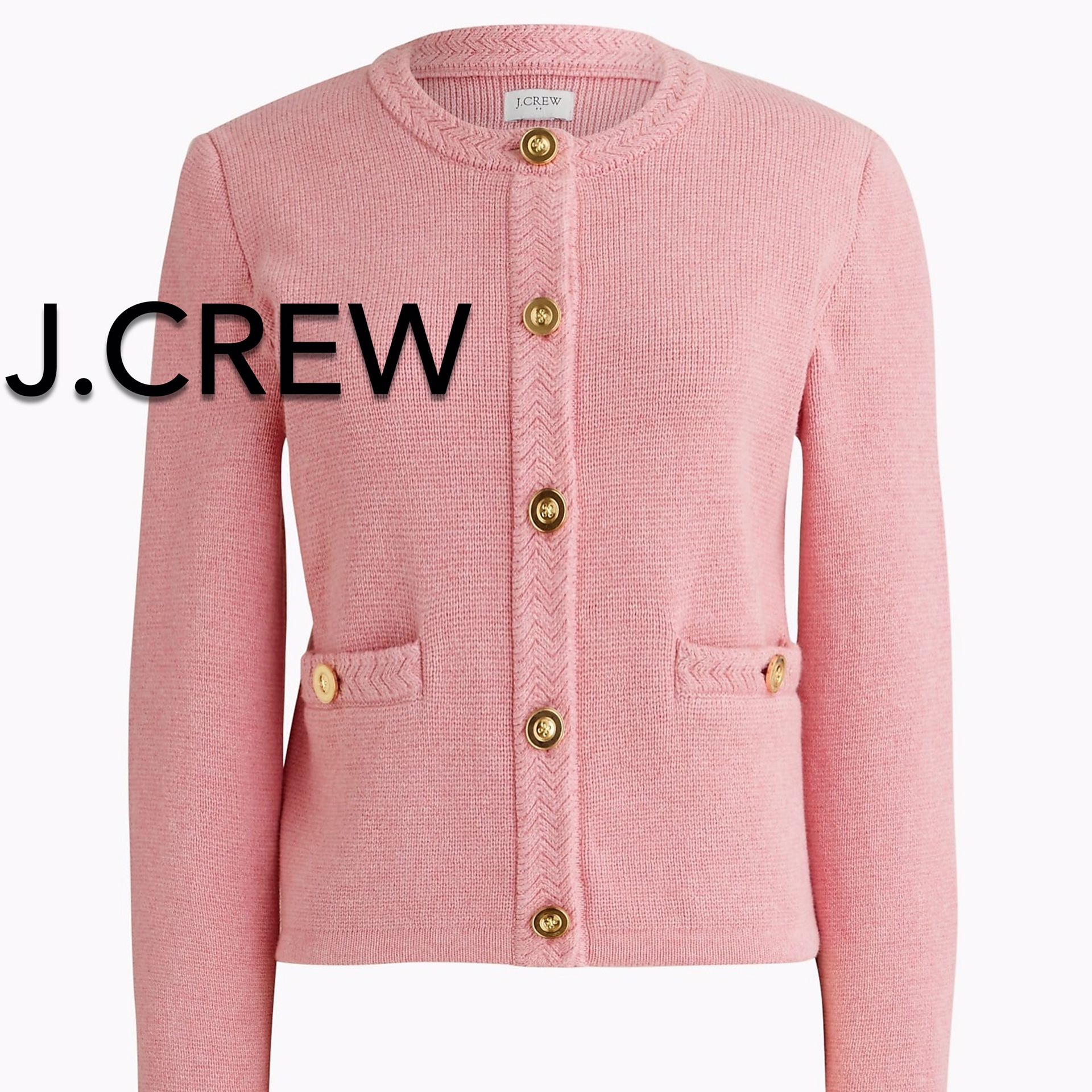 (NEW) (1 AVAILABLE) WOMEN’S J.CREW FACTORY CARNATION COTTON LADY JACKET CARDIGAN SWEATER - SIZE: MEDIUM (MSRP: $138)