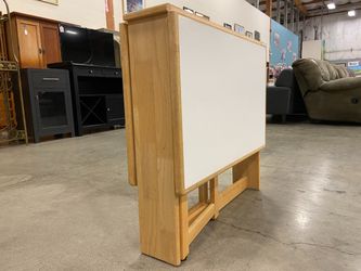 White and Light Wood Gate Leg Collapsible Dining Table