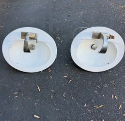 Over mount sinks with faucets
