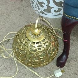 Antique Brass Japanese Hanging Lamp