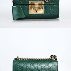 Pre-owned Beautiful GUCCI Padlock Shoulder And Crossbody Guccissima Patent leather