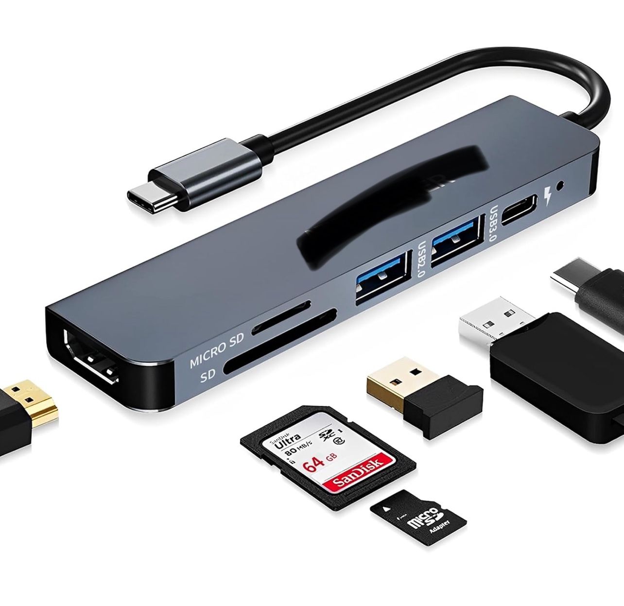 MacBook USB-C Hub Adapter - Multiport Docking Station With HDMI for MacBook Pro and Thunderbolt Devices