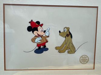 Disney Mickey Mouse & Pluto “The Pointer” Limited Edition Framed Serigraph Cel