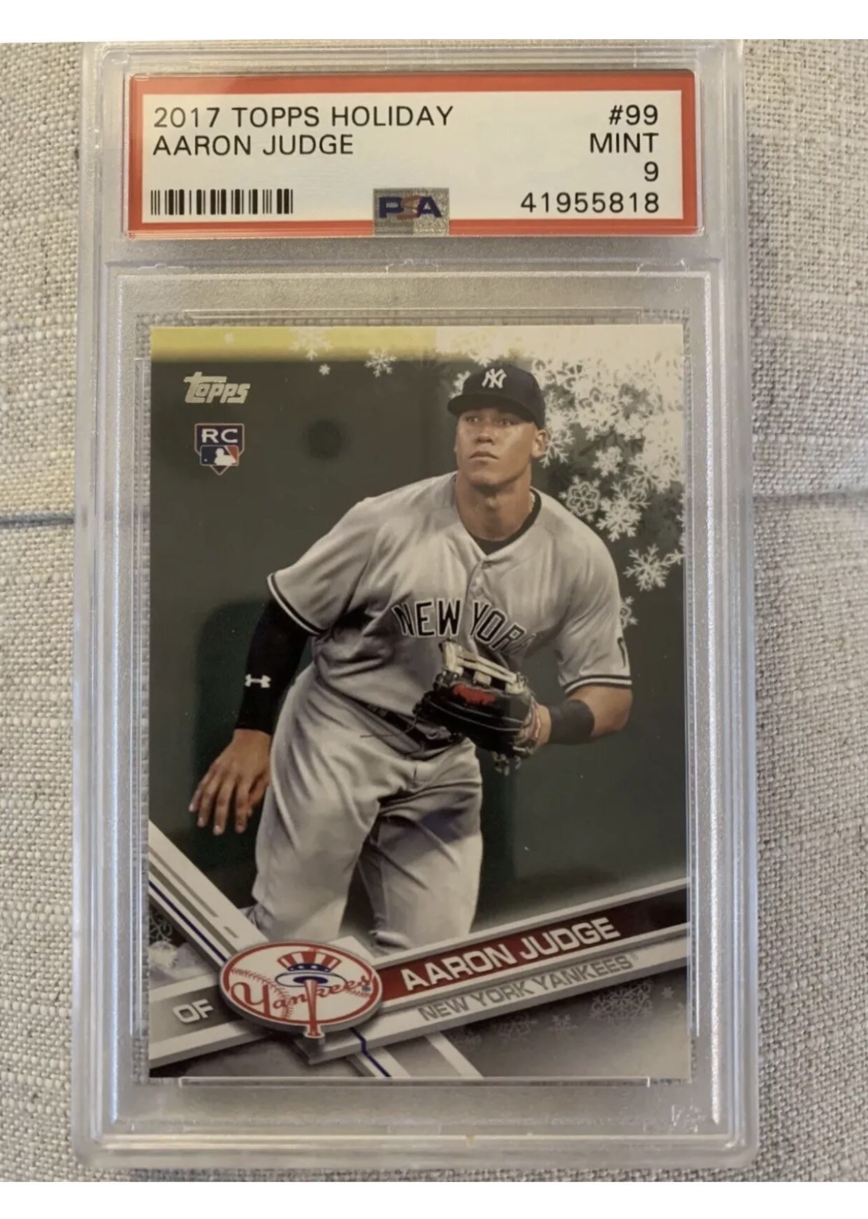 2017 Topps Holiday #HMW99 AARON JUDGE RC Rookie SP Retail Exclusive PSA 9 MINT