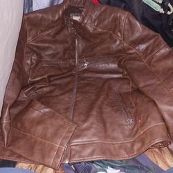 XL Levi Faux Leather Racer Jacket