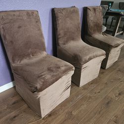 3 Covered Parsons Chairs