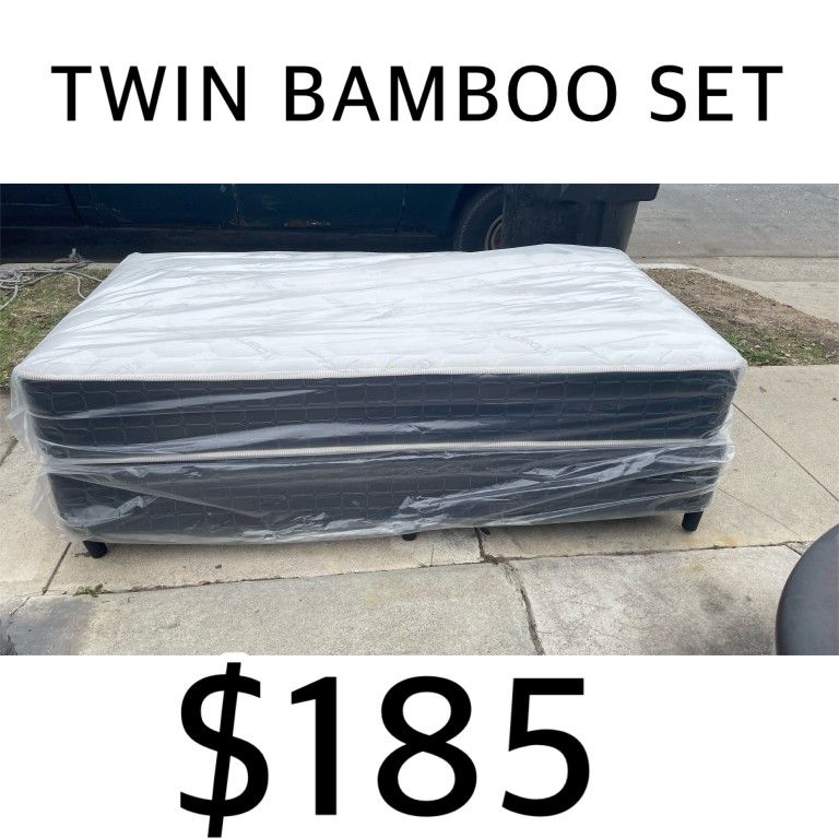 TWIN BAMBOO MATTRESS WITH BOX SPRING
