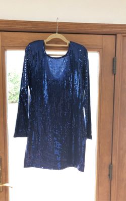 Blue sequin dress with only shelves size large