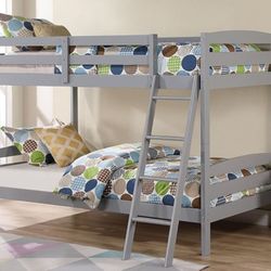Brand New Grey Twin Size Bunk Bed