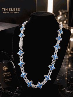 Ice Butterfly chain real silver plated