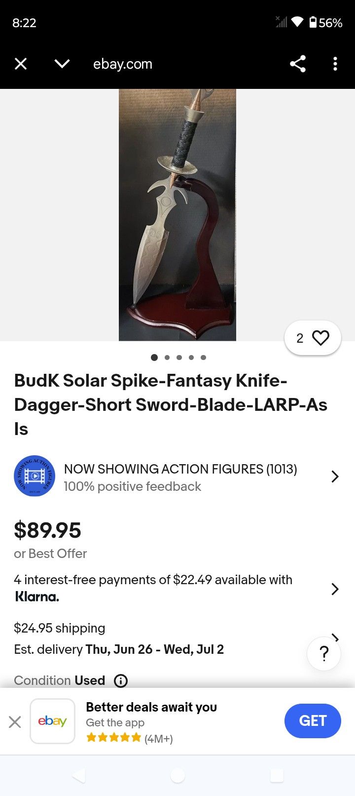 Very Sharp $60 Minus Display Stand(But Seriously Who Needs To Display Saying Swords Are Made For Home Defense ,Barking Dogs ,Etc)