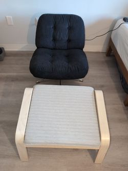 IKEA DYVLINGE Swivel chair and POÄNG Ottoman