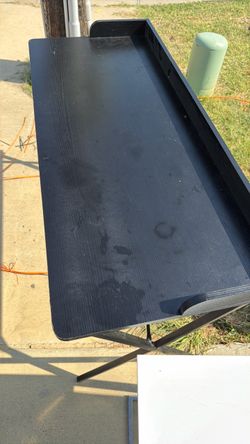 Black Wood Computer Table with Metal Legs