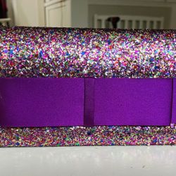 Purple Glitter Clutch $5