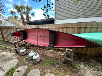 Red and Black Canoe 15ft