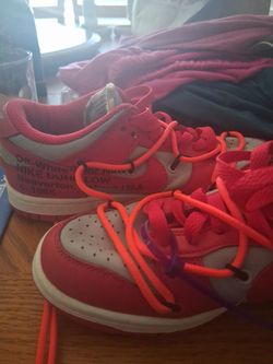 Off white Dunk low rare university red shoes sz 4.0