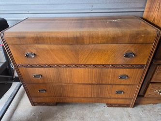 Vintage Art Deco Waterfall Dresser – 3 Drawers