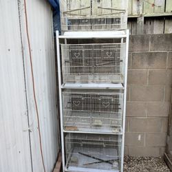 4 Breeding Cages With A Stand And Dividers 
